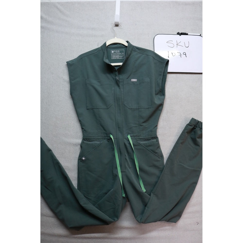 FIGS Jumpsuit Women XS Green Technical Collection One Piece Scrub Suit 1079